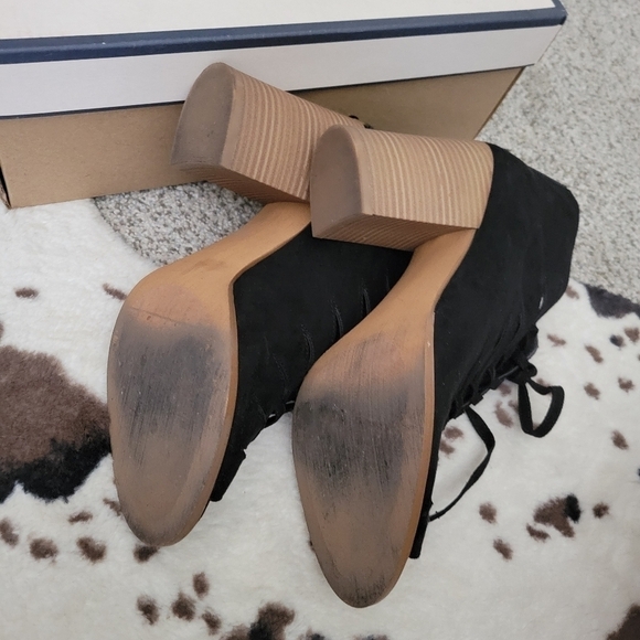 MELROSE AND MARKET FAUX SUEDE LACE UP BLOCK SANDAL 8.5 - Picture 9 of 9